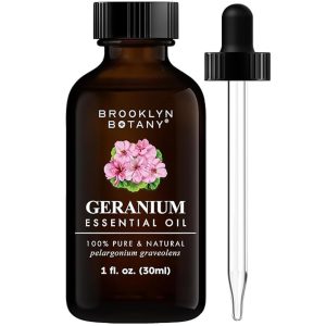 Brooklyn Botany Geranium Essential Oil – 100% Pure & Natural Pelargonium Graveolens, 1 fl. oz (30ml)