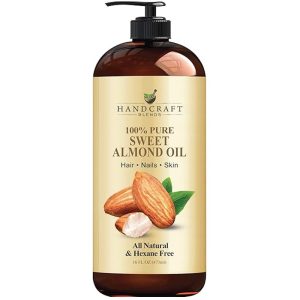 Handcraft Blends100% Pure Sweet Almond Oil – All Natural, Hexane-Free Moisturizer for Hair, Skin & Nails