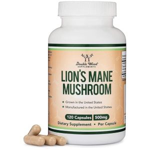Double Wood Lion’s Mane Mushroom 500mg – Brain Booster, Memory & Focus Support – 120 Capsules