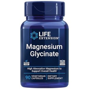 Life Extension Magnesium Glycinate – High Absorption, Non-GMO, Gluten-Free (90 Capsules)