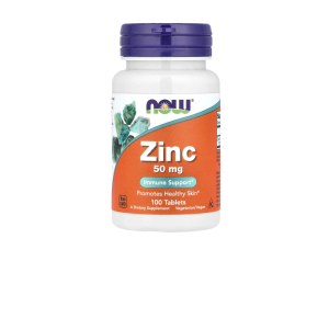 Now Foods Zinc 50 mg Immune Support Promotes Healthy Skin 100 Tablets