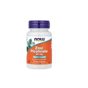 Now Foods Zinc Picolinate 50 mg Healthy Skin 30 Capsules