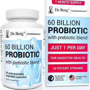 Dr. Berg Probiotics 60 Billion CFU | Pre & Probiotics | 30 Capsules